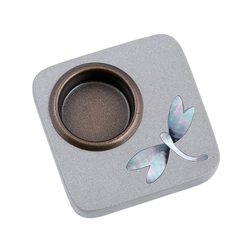 Square Tea Light Holder with Mother of Pearl Inlay